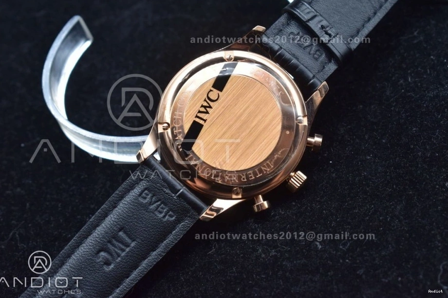 1:1 (Same IW371482 Chrono on Black A7750 Edition as Portuguese Genuine) Leather Best Thickness Strap ZF 0111